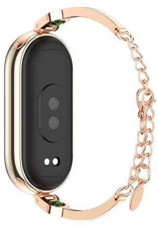 MVRYCE Kompatibel mit Mi Band 8 Ersatzarmbänder, Edelstahl-Ersatzarmband für Damen, verstellbar, Fitness-Armband, Armband für Mi Band 8 (Y02)
