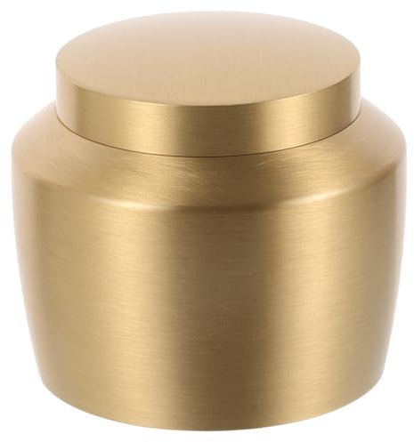 Ciieeo 2 pcs Stackable Pure Copper Pots Mini Tea Cans Tank Shaped Canisters for Tea and Sugar Storage Elegant Kitchen Decor Functional