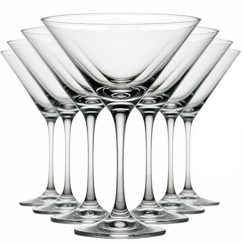 My-goodbuy24 Martini-Gläser Cocktailgläser 8-teiliges Set - 220ml - Cocktail- & Martini-Gläser Trinkgläser - Zuhause, Restaurants und Partys Spülmaschinenfest
