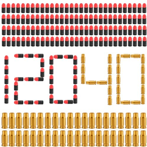 120 pcs Balles en Mousse Molle,Pistolet Jouet Munitions en Mousse,avec 40 pcs Coque de Balle,Pistolet Jouet Enfant Accessoires,pour Garçons Filles Cadeau Anniversaire (Balle Molle+Coque de Balle)