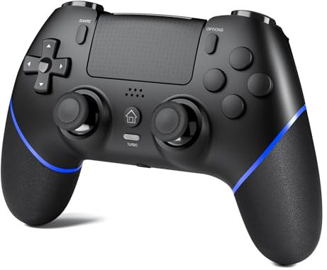 CHEREEKI Controller per PS4 Hall Joystick, Gamepad con Grande Batteria da 1000mAh Doppio Vibrazione, Sensori di Movimento, Funzione Audio, Touch Pad