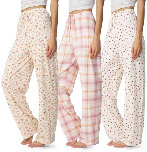 Ultra Performance Womens Pajama PJ Pants 3 Pack Lounge Bottoms Pajamas for Women (Avail in Plus Sizes)