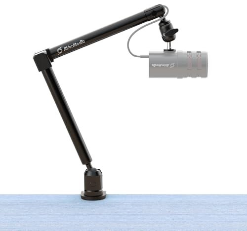 AVerMedia Mikrofonarm mit Tischklemme, volt einstellbarer Schwenkarm, 1/4 zu 5/8 Adapter, robuster Mikrofonständer für Studio, Podcast, Gaming, Low-Profile Mikrofonarm-Konfigurationen