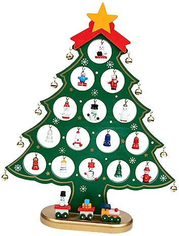 IMIKEYA Holz Desktop Weihnachten Baum Mini Weihnachten Ornament Dekorative Desktop Dekorationen für Home Office