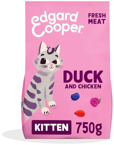 Edgard Cooper Kitten Grain Free Dry Cat Food, DuckChicken 750g, Natural Cat Kibble for Puppies with Fresh Meat Amino Acids, GlutenFree, High Protein, No Added Sugar