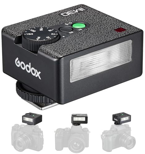 Godox iM30 Mini Camera Flash, GN15 with 7 Levels Flash Power, CCT 6500K±200K with S1/S2 Optical Control for Canon/Sony/Fuji/Nikon/Panasonic/Olympus, for Cameras with Single-Contact Hotshoe