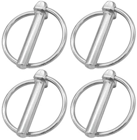 KANDUJIMU Shaft Locking Pin, 4 Pcs Heavy Duty Lynch Pin, M8/M6 O-Pin Spring Ring with Quick Release Ring, Safety Assortment Kit for Tractor Trailers Trolley Trucks Mower (M6)
