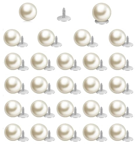 YXL 24 Sets Pearl Buttons for Cardigans, Reusable Decorative Pearl Pins Buttons for Women Girls Shirt Dress Sweaters Shawl Decorations DIY Crafts