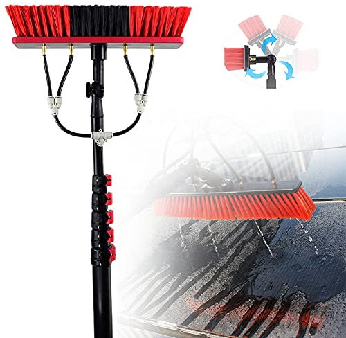 SFNIOKFG Tige télescopique à Eau, kit Professionnel pour Le Nettoyage des vitres, appareils de Nettoyage pour modules solaires et photovoltaïques, Tige télescopique en Aluminium, Brosse de