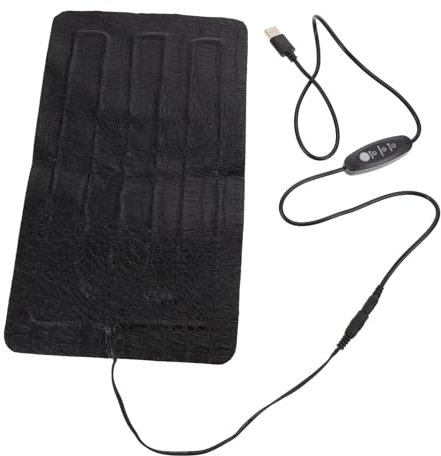 Gatuida USB Einstellbare Heizmatte Für Reptilien Wasserdichtes Wärmekissen Mit Krokodilpräg Lederoptik Langlebiges Heizzubehör Für Eidechsen Schildkröten Und Schlangen Im Winter
