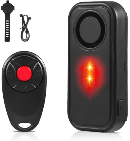 Gxpjycfob Alarme Vélo sans Fil 113 DB avec Télécommande - Antivol Étanche pour Vélo, Moto, Scooter, Voiture - Alarme à Vibration et LED