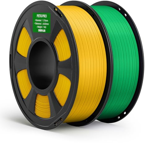 DEEPLEE PETG PRO Filament 1.75mm 2KG Gelb/Blau | 1,75 mm PETG 3D-Drucker-Filament, Verbesserte Zähigkeit und Wetterbeständigkeit, FDM-kompatibel