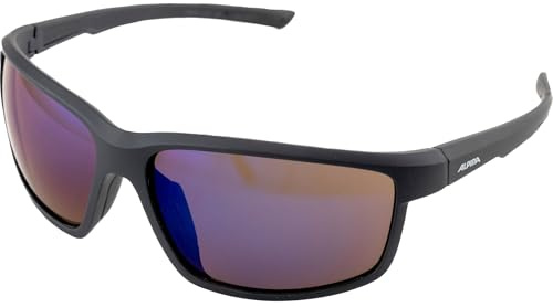 ALPINA DEFEY – spegelglas, okrossbara sport- och cykelglasögon för vuxna, immfria, okrossbara, med UV-A, UV-B och UV-C-skydd - black matt (blue) - one Size