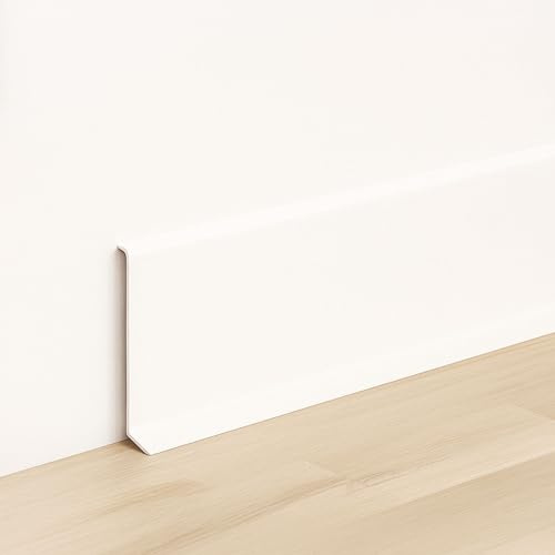 plinthe adhesive Moulure De Plinthe En Aluminium Robuste, Hauteur 4, 6, 8, 10 Cm, Pour Mur, Couloir D'hôtel Ou Immeuble De Bureaux(B,2PCS 6cm/2.4in)