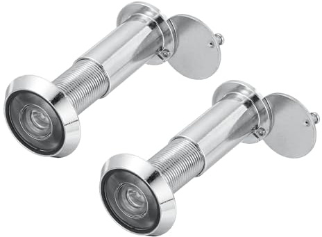PATIKIL 24 mm Door Viewer Peephole, 2 Pcs Zinc Alloy 200-Degree Privacy Door Viewer with Heavy Duty Rotating Privacy Cover Fits for 1-9/16 to 2-3/16 for Home Office Hotel, Silver