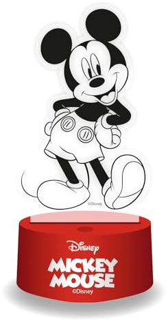 WONDEE Disney Lampada Led 3D Topolino Mickey Mouse Con Telecomando Multicolore Per Decorazione e Luce Notturna Cameretta Bambino, Atmosfera Notturna Rilassante, Disney Regalo Bambini