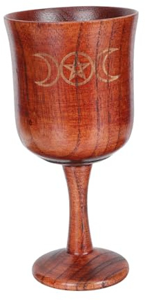 Gadpiparty Cáliz Estilo Retro de Madera Marrón para Ceremonias Religiosas y Adorno de Mesa en Sacrificios Familiares