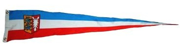 Fahnenwelt Langwimpel Schleswig-Holstein Fahne Flagge Wimpel NEU 30 cm x 150 cm Weiß mit Rot