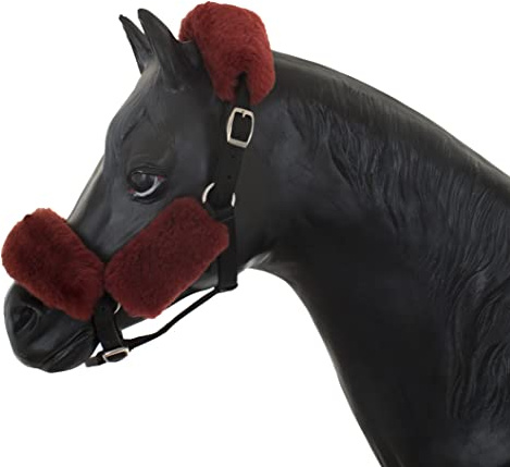 Engel Reitsport | Halfter Set (4-TLG.) inkl. Nasenschoner, Genickschoner und 2X Backenstückbezug SET4 farbenfroh: 12 Lammfell Farben zur Wahl