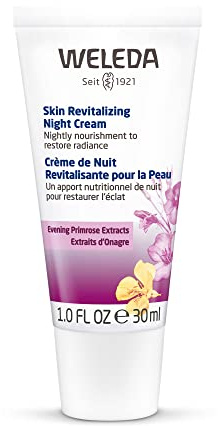 WELEDA Bio Nachtkerze Festigende Nachtpflege, vitaminreiche Pflegecreme für reife Haut im Gesicht, Gesichtscreme glättet, revitalisiert und verleiht Spannkraft (1 x 30 ml) Revitalisierende Nachtkerze