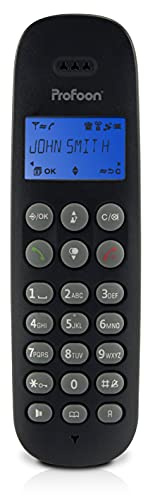 Profoon PDX - 300 DECT Telefon - Schnurloses Telefon - Gap-kompatibel: erweiterbar - Hörgerätekompatibel - Freisprechfunktion - Telefonbuch - Schwarz