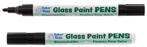 Baker Ross AW978 Schwarze Glasmalstifte 2 Stück, Konturmarker, perfekt für Kinder Mal-und Dekorationsaktivitäten, ideal für Schule, Heimgruppen und Partys, Sortiert, Mittel