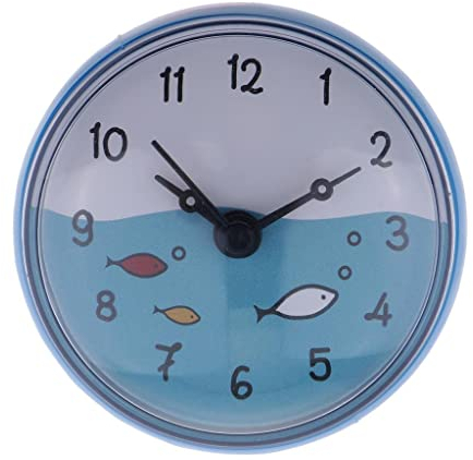 LOVIVER Duschuhr Saugnapf Badezimmeruhr Baduhr Badewanne Uhr Geschenk für Weihnachten, Blau