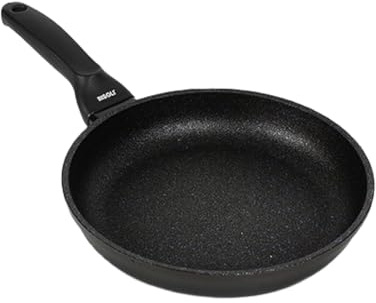 Risoli Padella BLACKplus® Alluminio PRESSOFUSO Antiaderente El Diamant Ultra Resistente FRYPAN Made Italy (24 CM)