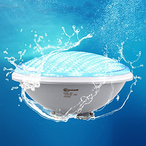 KWODE LED iluminación de piscina PAR56, 40W azul LED luces subacuáticas luz de piscina IP68 impermeable, iluminación subacuática para piscina 12V DC/AC(Azul)