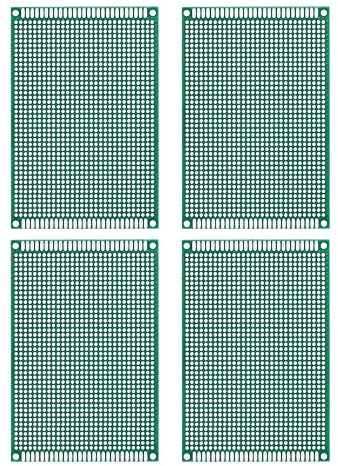 sourcing map 4er Pack PCB Leiterplatte Beidseitig Schaltung für DIY Löten 80mmx120mm Grün