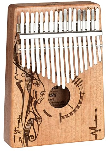 Sela Art Series Kalimba 17 Peaceful Mind - Klavier-Instrument mit 17 Metallzungen - hochwertiges Mahagoni-Instrument für Anfänger & Fortgeschrittene - exotische Klänge in C-Dur