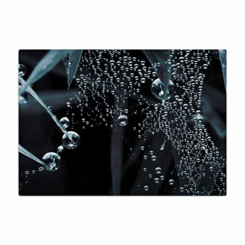 Vero Home 17956 Glas-Schneidebrett | Motiv Natur Tröpfchen | rutschfest, kratzfest und lebensmittelecht | Maße: 39 x 29 cm