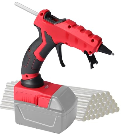 Cordless Hot Glue Gun for Milwaukee M18B, Handheld Glue Gun for Milwaukee 18V Max Li-ion Battery, 30s Quick Preheat, for Arts & Crafts & DIY with 30 0.28'' Glue Sticks (Tool Only)