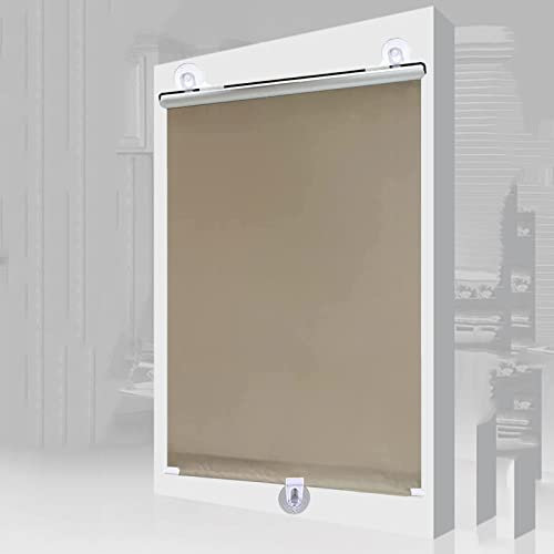 Saugnapf Rollos Für Fenster,Einziehbare Verdunkelungsrollos Für Dachfenster Balkontür,Tragbare Sonnenschutzrollos,Thermorollo,Temporäre Jalousien Ohne Bohren,Sichtschutz,Gold-40×125cm(15.7*49.2in)