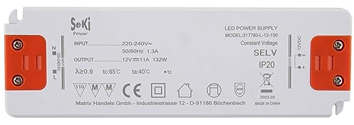 SeKi LED-Netzteil L-150-12 - 12V - 11,0A - 132W; LED Treiber - Transformator - Netzteil - Driver - Trafo