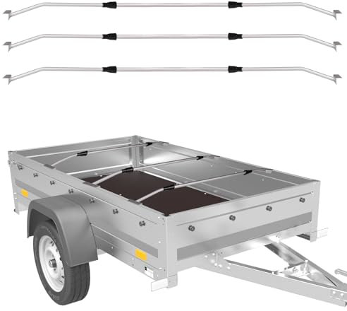 Plutohiker Flachplanenbügel für Anhängerplane 3er Set, Universell Anhängerplanen Haltebügel (Einstellbare Länge 130-208cm),langlebige & rutschfeste Alu Bügel für Flachplane - Aluminiumlegierung