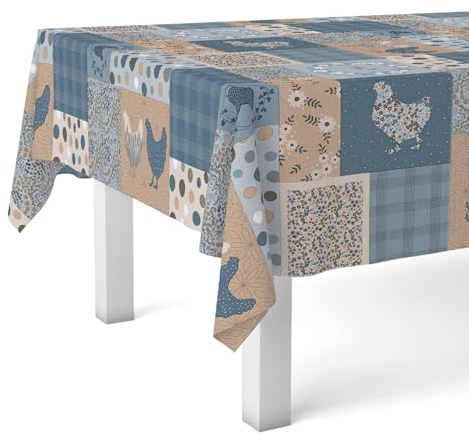 Martina Home Patch Nappe en Toile Cirée Bleu 140 x 140 cm
