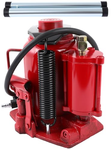 OCPTY Hydraulic Bottle Jack, 30 ton (66,000 lbs) Air Hydraulic Bottle Jack Lifting Automotive Welded for Repair Vehicle, Pickup, Truck, SUV, Industrial Engineering w/Manual Handle, Red