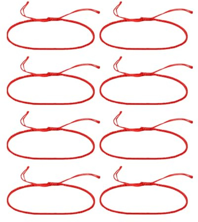 Holibanna Pulsera trenzada de cuerda roja para mujer, pulsera inspirada en Budista hecha a mano con nudo ajustable para protección y felicidad