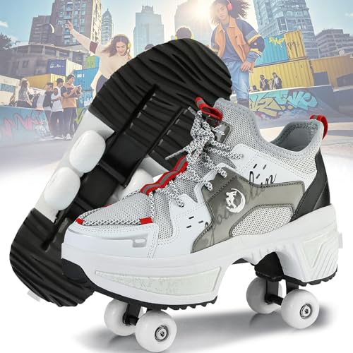 Rollschuhe,Schuhe mit Rollen für Mädchen and Jungen,Roller Skate Shoes,Wechseln Sie Beliebig Zwischens Rollschuhen und Sportschuhen