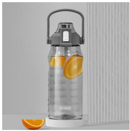 Water Bottle Taza deportiva reutilizable, botella de agua for deportes al aire libre, correa de transporte y termo a prueba de fugas, Ideal for senderismo y Fitness Bidon Ciclismo ( Color : Gray )
