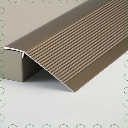 10cm Übergangsprofil Aluminium Boden Übergangsleiste Für Holz Zu Fliesen/Fliese Zu Teppich Abschlussprofil Alu, rutschfest Türschwelle Rampen Höhenausgleich 25-55mm(Purple Gold)