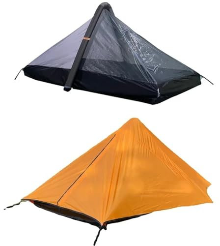 Aufblasbares Mini-Zelt, wasserdichtes Glamping-Zelt, ultraleichte doppellagige Rucksackzelte für 1–2 Personen zum Camping, Keine Zeltstange erforderlich, in Sekunden aufgebaut zum Wandern, C