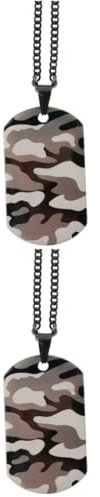 LIFKOME 2stücke Camouflage Edelstahl Erkennungsmarke Mit Und Kette Personalisierbar Modisches Fan-zubehör Für Jeden Anlass