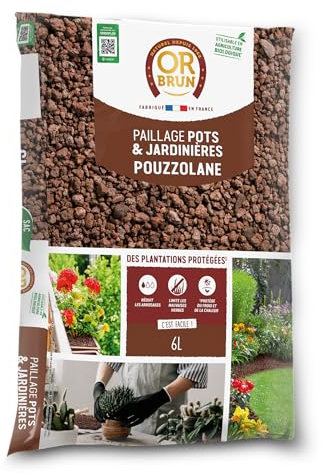 Or Brun Paillage de Pouzzolane - 6L - Protection des Plantes - Pots & Jardinières OBRPPOU6U