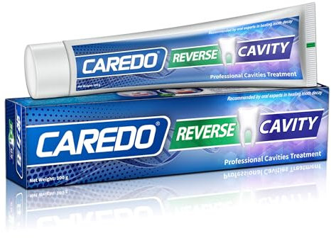 CAREDO Cavity Tooth Repair Toothpaste for Adults, Hydroxyapatite Decay Remover, Fluoride-Free Enamel Filler for Sensitivity Relief and Cavity Reversal, Remineralizing Formula 100g