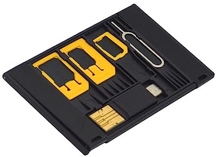 Mikikit Kit Adattatori Sim OTG 5 Pezzi Adattatore Sim Nano a Micro, Compatibile Smartphone, Design Portatile e Resistente, Accessori per Uso Telefonico Quotidiano