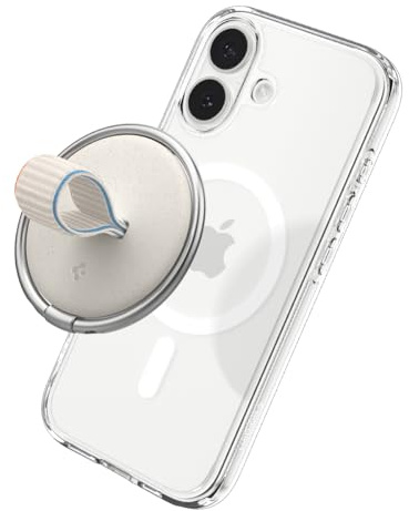 Spigen O-Mag MagFit MagSafe Ring, Magnetic Phone Holder Grip Stand [Nylon Strap] Compatible with iPhone 17 16 15 14 13 12 17e & MagSafe Cases for Samsung S26 S25 Google Pixel 10 10a 9 9a - Dune Beige