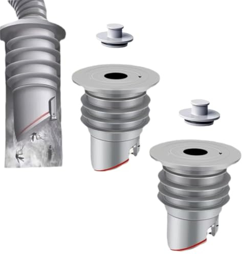 Waschmaschinen Rohrdichtung 45–50mm, Geruchsverschluss für Waschmaschine, Grau Waschmaschinen-Ablaufschlauchdichtung für Waschmaschinenschlauch Küchenspüle Bad Abwasserkanal(2PCS)