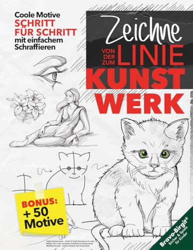 Einfach Zeichnen lernen – Schritt-für-Schritt Zeichenbuch mit coolen Motiven: Klare Linien & einfache Schraffuren für schöne Bleistiftzeichnungen – schnell umsetzbar, ohne Vorkenntnisse.